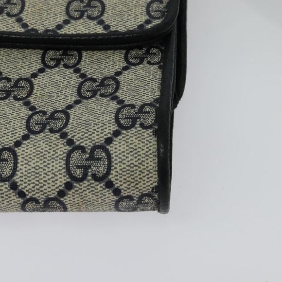 GUCCI GG Supreme Shoulder Bag Pvc Navy Gold - Picture 12 of 16